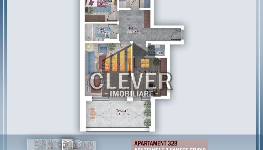 Apartament 3 camere, două terase, Comision 0 - zona Pallady - Schiță 13