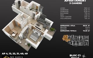 ap. 3cam,2bai, total decomandat, la 3min de metrou Berceni - Poză 1