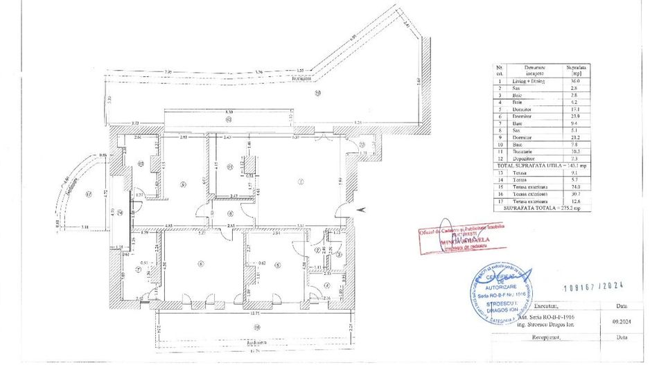 Apartament 4 camere Aviatorilor | Curte 132mp - Schiță 39
