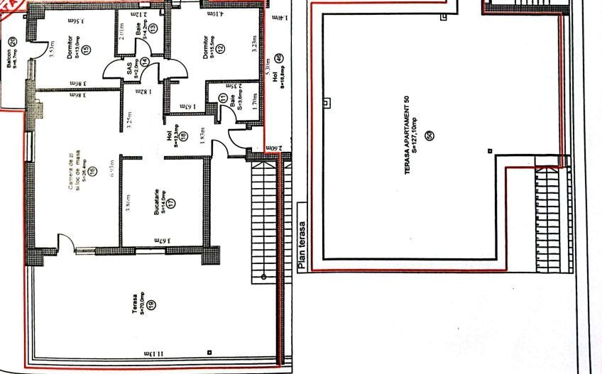 Penthouse cu 2 TERASE de 200 mp in SIBIU - Schiță 8