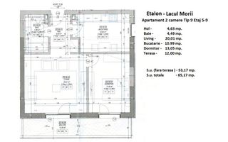 2 Camere - 65MP | Bloc Nou - 2026 | Parter Înalt - Schiță 6