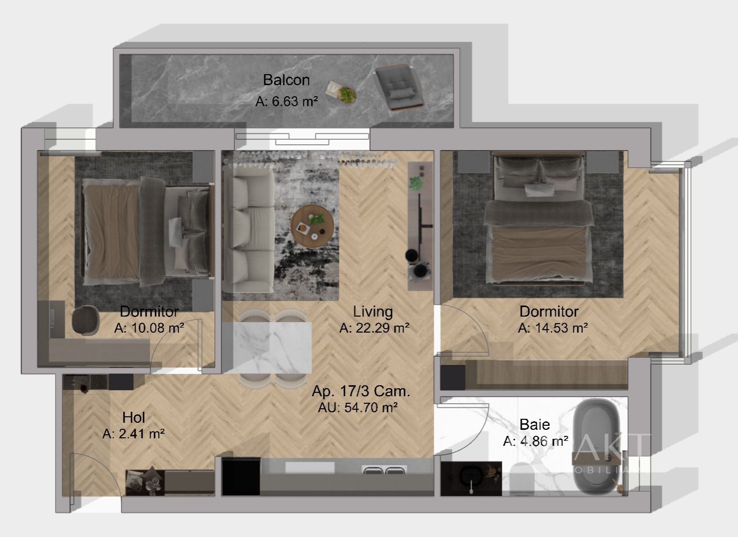 Apartament 3 camere | Terasa | Priveliste | Terra, Floresti - Schiță 3