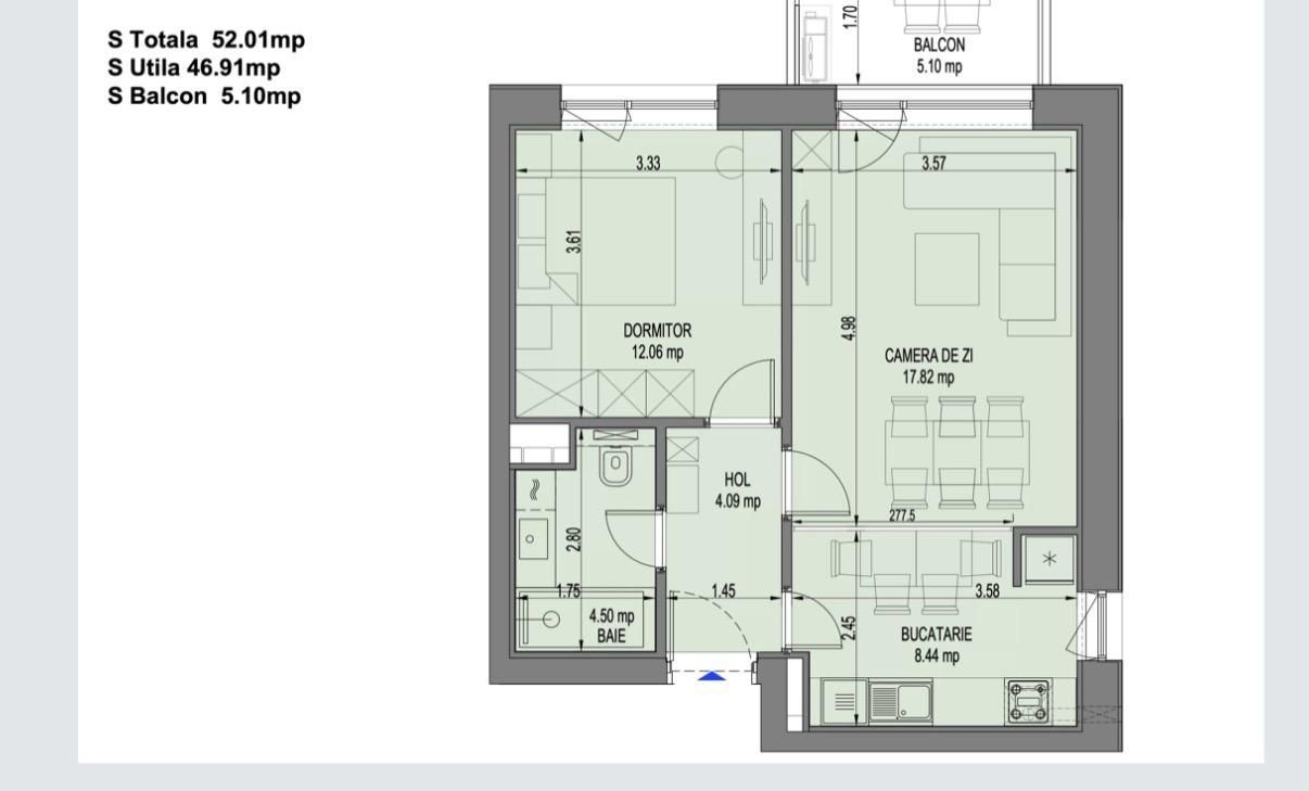 Apartament 2 camere I Nusco City Faza 2 I 159500 + Tva - Poză 8