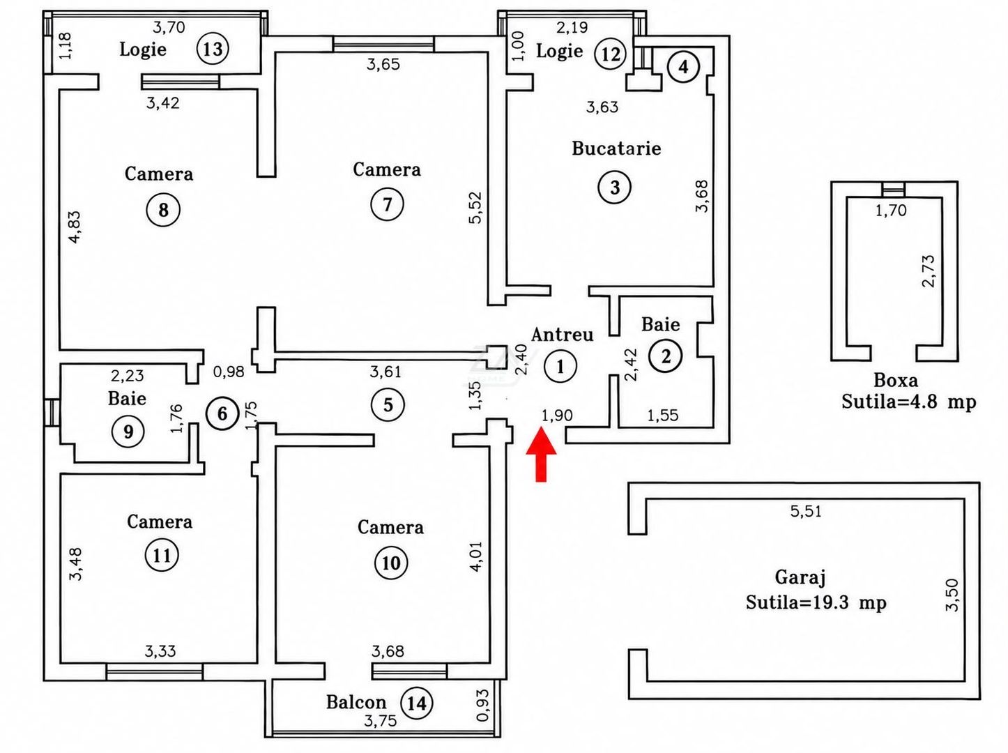 Bloc tip asociatie - zona Kiriac. 4 camere, 3 balcoane. Garaj si boxa. - Poză 19