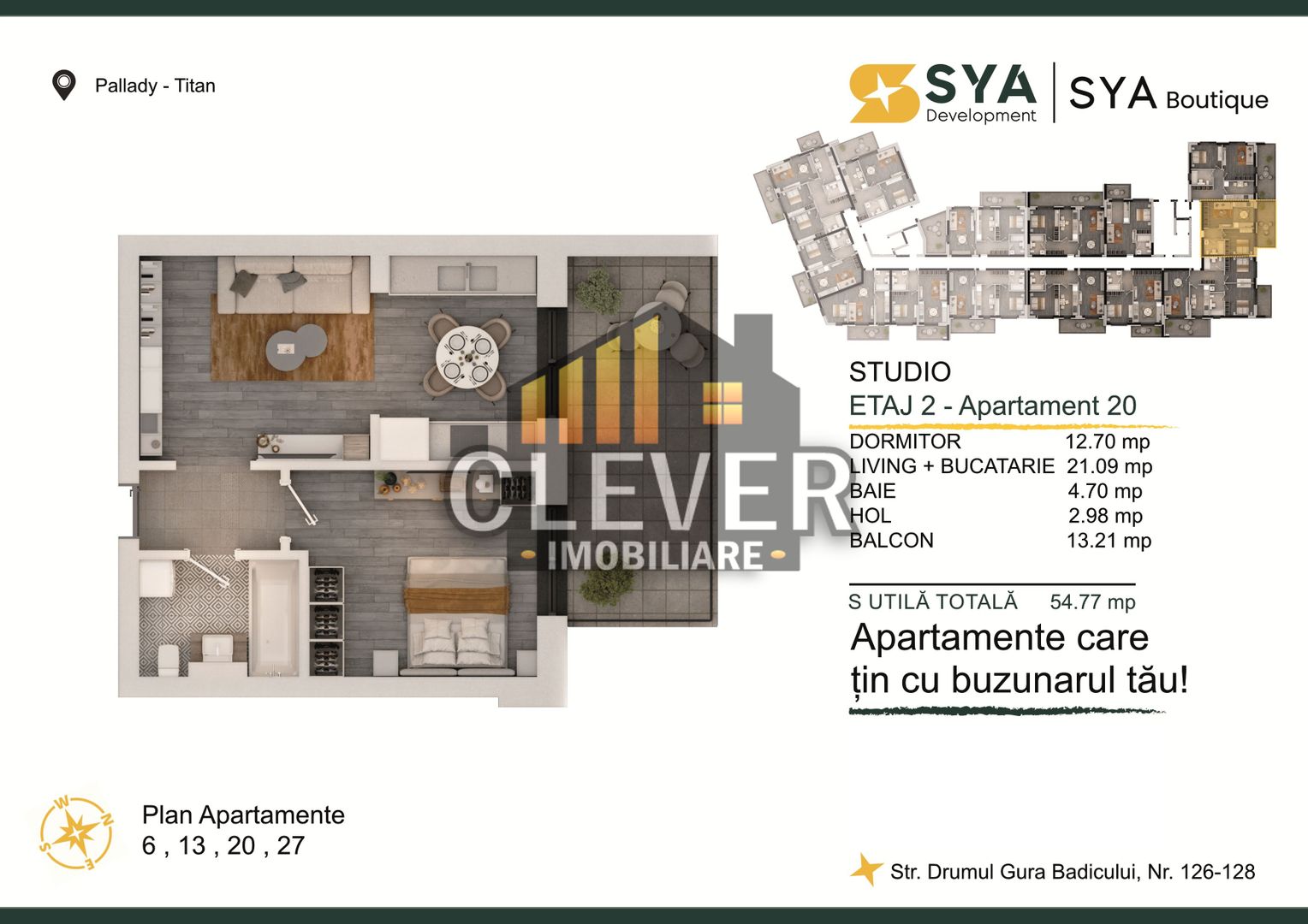 Apartament 2 camere Pallady,  55 mp, Comision 0% ideal investitie - Schiță 9