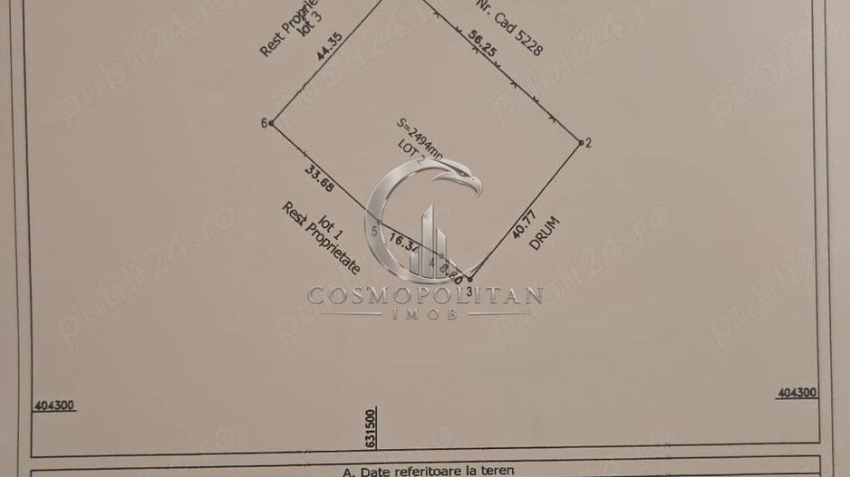 Teren intravilan ~ zona Ograzile/MEREI ~ S=2500mp ~ d=40m ~ - Poză 2