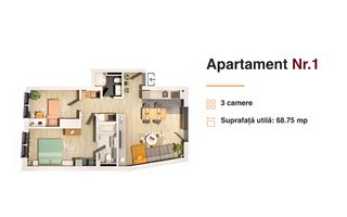 Apartament elegant de 3 camere, imobil nou, Central - Poză 6