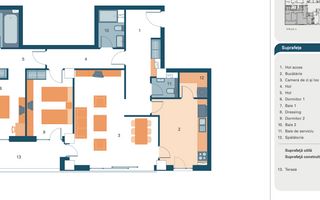 INCHIRIERE 3 CAMERE | IANCU NICOLAE | 97 MP | PISCINA | PARCARE SUBTERANA - Schiță 20