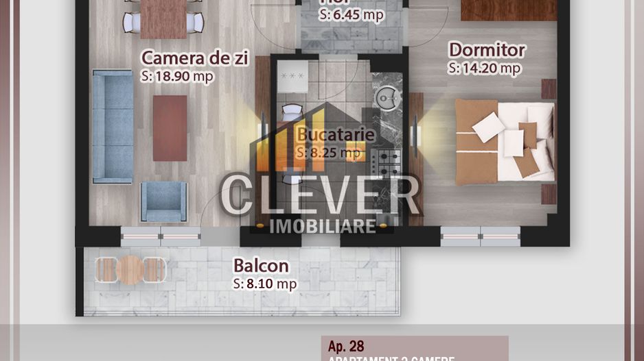 Apartament 2 camere Pallady, balcon 8 mp, comision 0% - Schiță 14