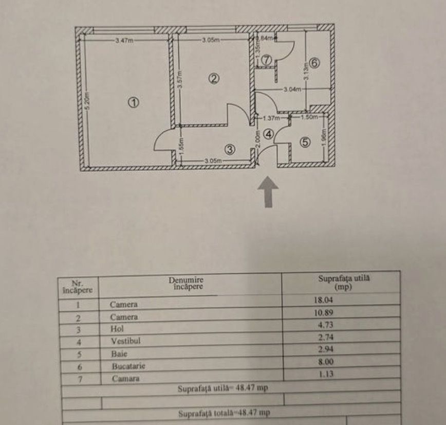 Apartament 2 camere gata de mutare Valea Oltului, Drumul Taberei - Schiță 12