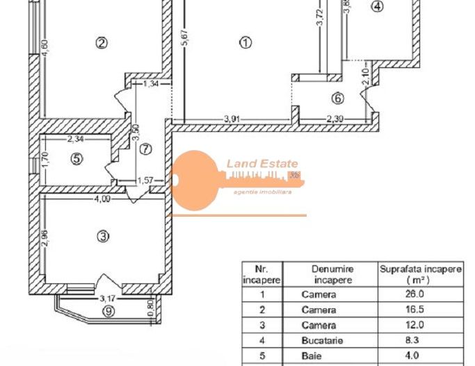 Apartament 3 Camere | Traian – Matei Basarab | 81 mp | 1996 - Schiță 11