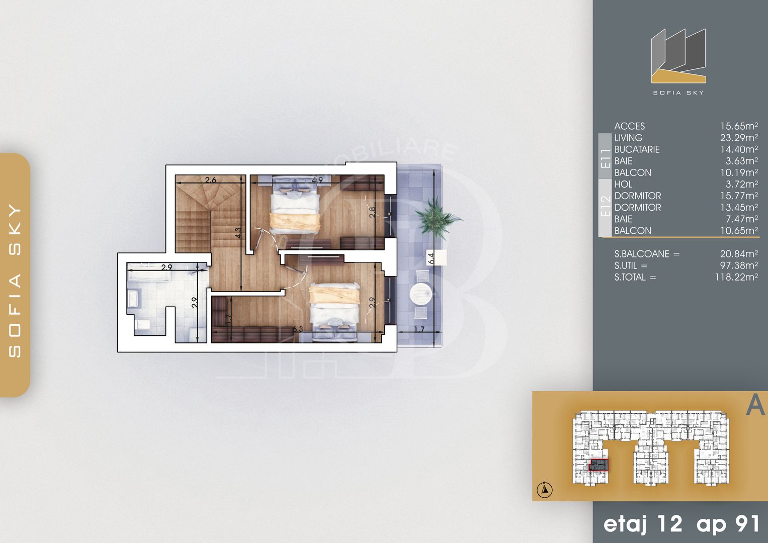 Duplex 3 camere Mutare Rapida Theodor Pallady 7 min Metrou - Schiță 5