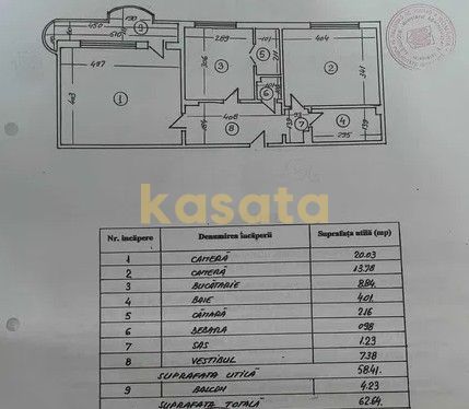 Apartament 2 Camere | Zona Sebastian | Renovat | Bloc reabilitat - Schiță 22