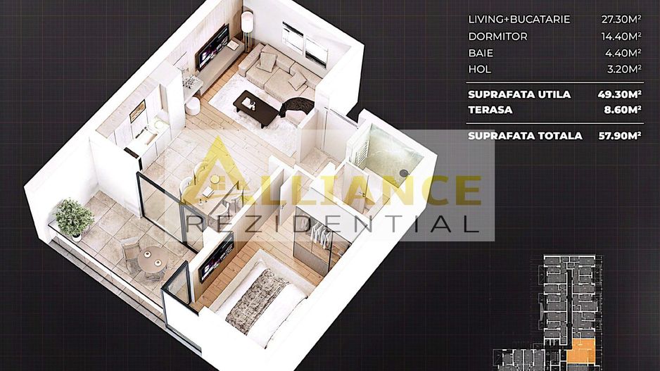 STUDIO DE VANZARE IN COMPLEX PREMIUM - SKY GARDEN RESIDENCE - Poză 15
