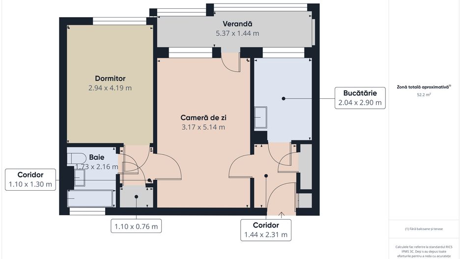 Apartament 2 camere | Aleea Soldat Dragos Mladinovici | Berceni - Schiță 9