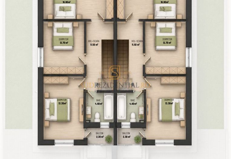 Vila moderna tip duplex cu 4 camere - Gloriei Village Bragadiru - Schiță 4
