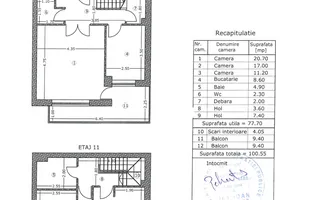 Duplex 3 camere Barbu Văcărescu | parcare subterană, boxă - Schiță 15