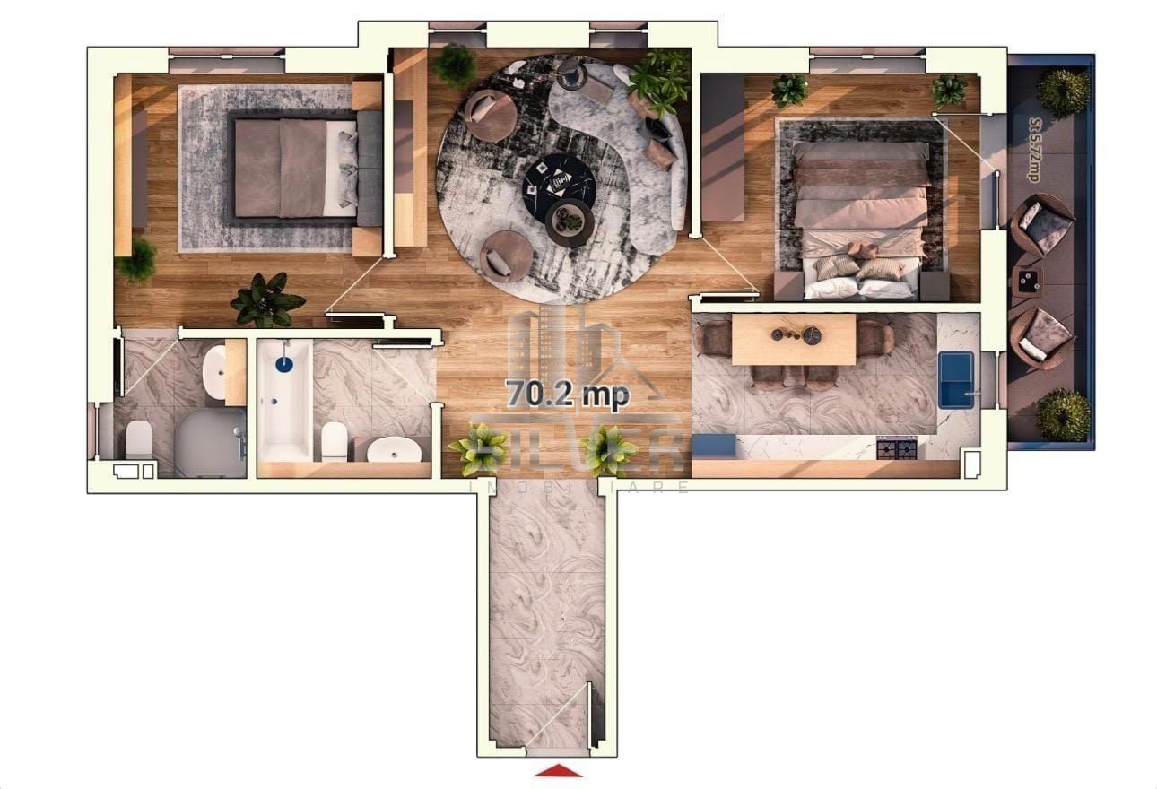 Apartament cu 3 camere/70 mp/Imobil Premium/Cartier Marasti. - Poză 2