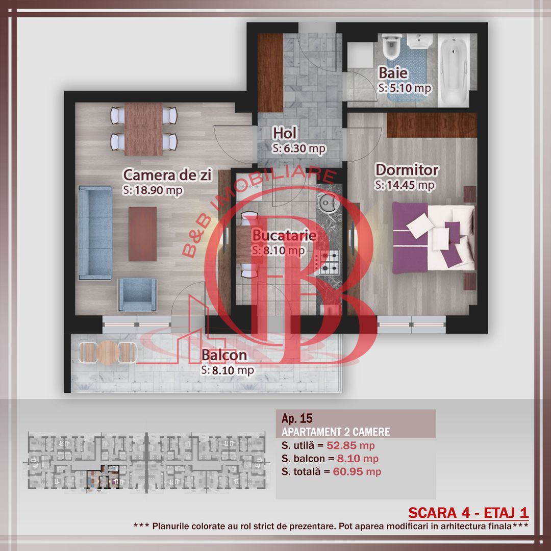 Titan-Theodor Pallady-Apartament 2 camere-Comision 0% - Schiță 1