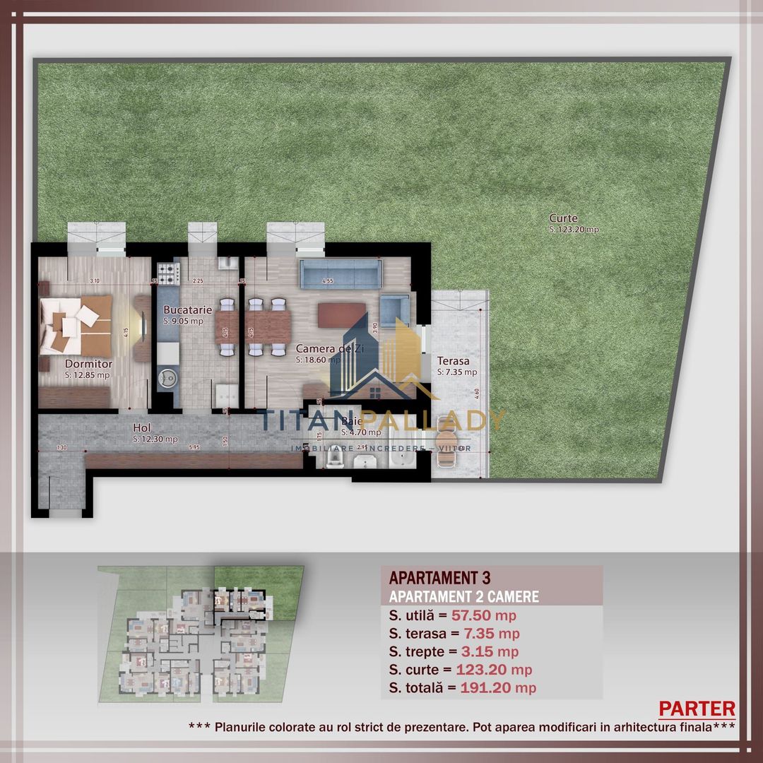 2 Camere cu Gradina 123 Mp,Boutique,1/2 Parcare,Titan -Pallady - Poză 4