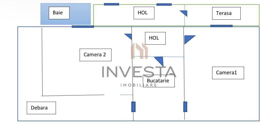 Apartament cu 2 camere decomandate si pod mansardabil, zona Ploiesti! - Schiță 9