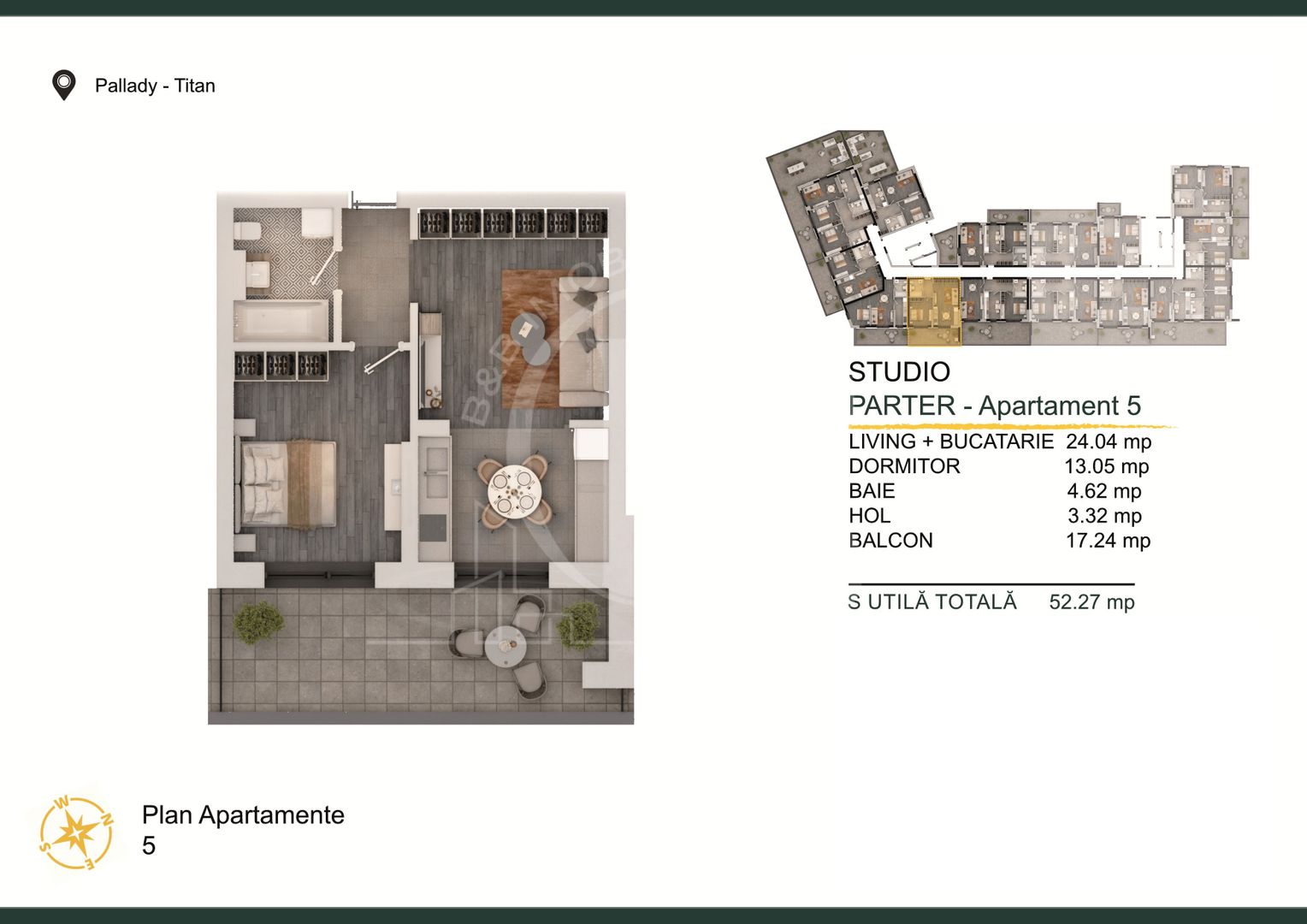 Theodor Pallady-Apartament 2 camere Loc de parcare Bonus - Schiță 2
