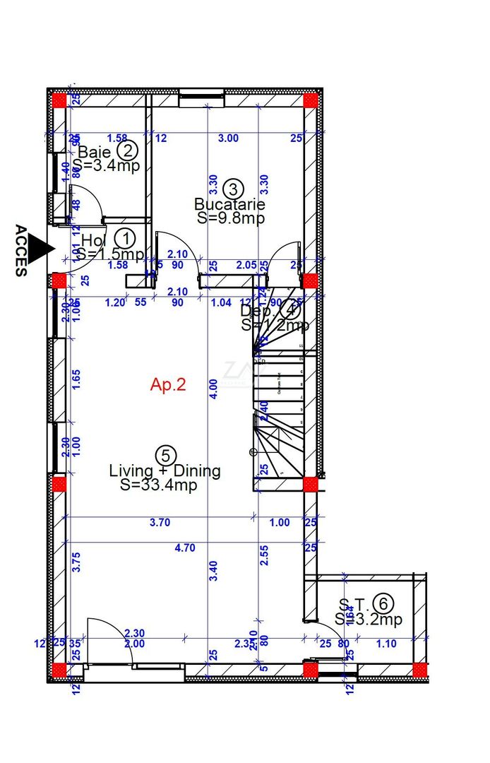 Duplex finalizat despartit prin camera tehnica. 3 dormitoare. 2 balcoane. - Poză 21