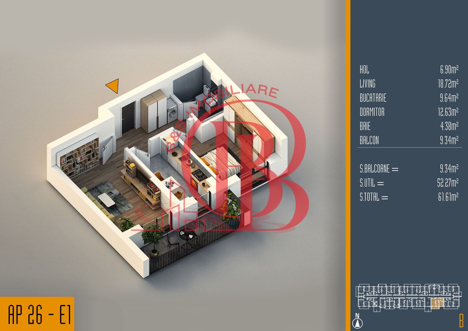 Oferta Lansare 2 camere proiect nou Pallady - Schiță 1