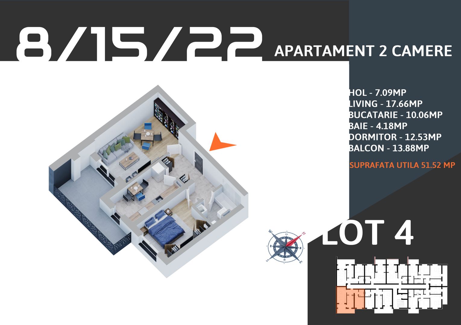 2 camere decomandat Titan  Pallady Metrou Nicolae Teclu - Schiță 7