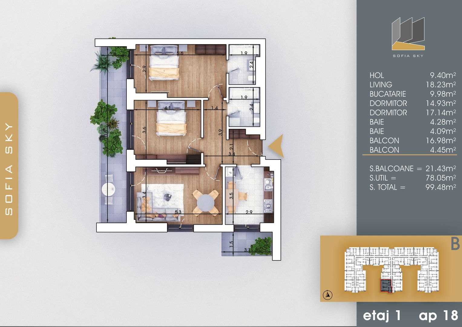 Apartament 3 camere decomandat  Titan Pallady  7 min Metrou Nicolae Teclu - Schiță 2