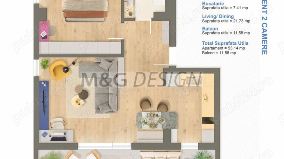 Apartament 3 camera Aradului bloc nou - Schiță 15