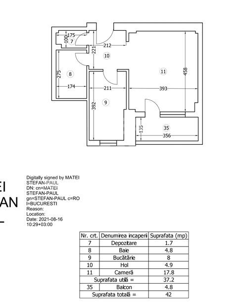 Studio decomandat – 37,2 mp utili + balcon 4,2 mp – New Confort City - Poză 7