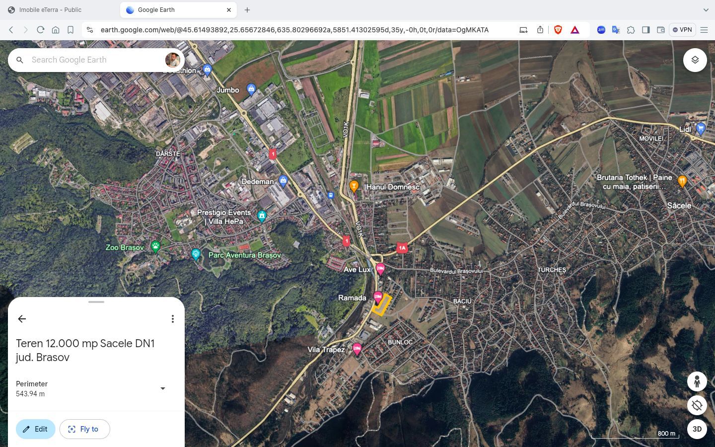 Teren intravilan 12.000 mp Sacele 50 m deschidere la DN1 Hotel Ramada - Poză 10