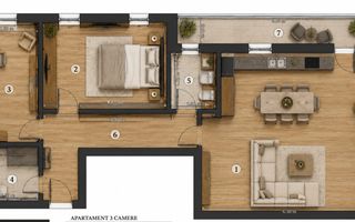 Apartament cu 3 camere, Zona de Nord, langa lacul Saulei - Poză 2