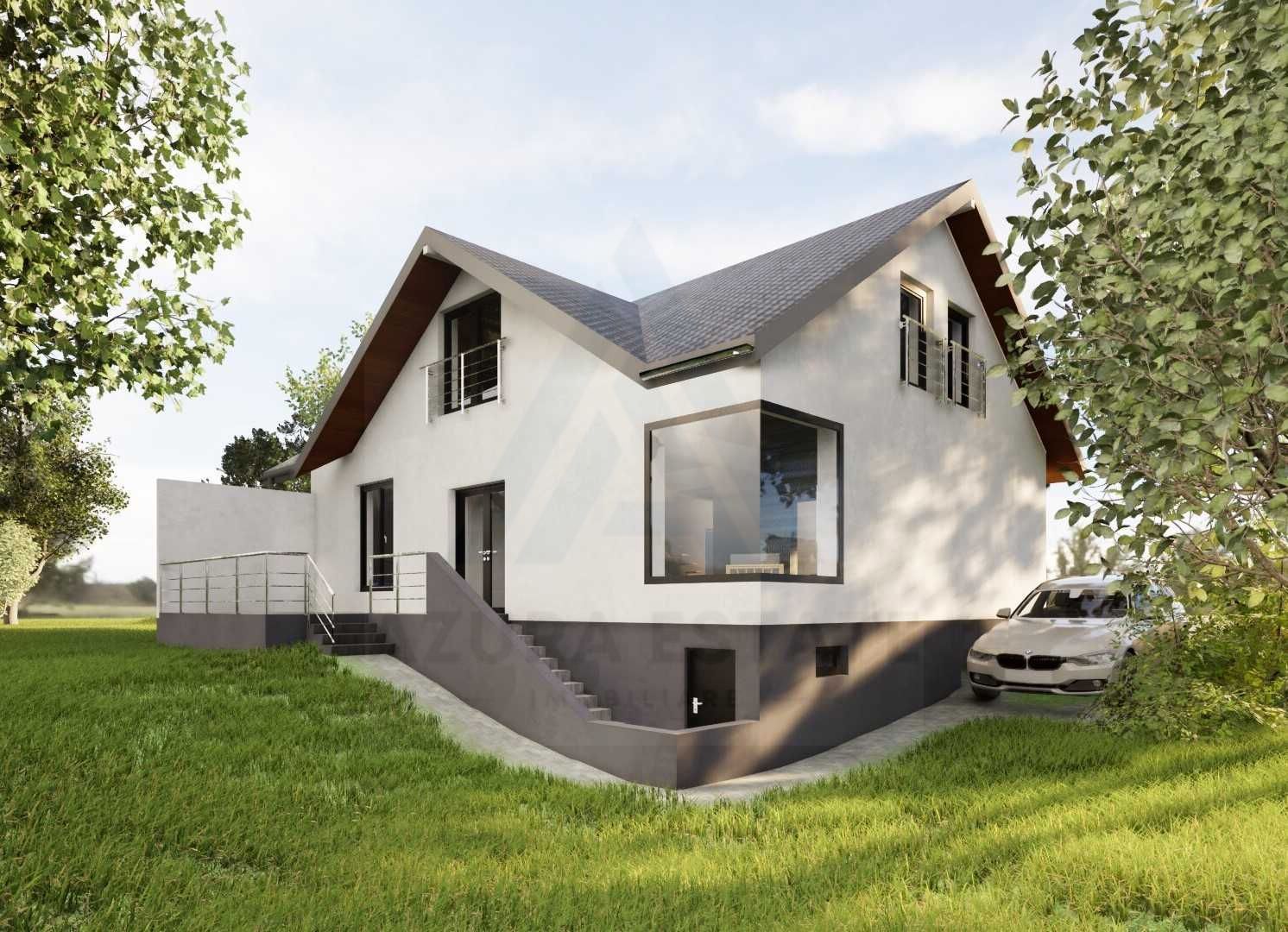 Casă panoramica 210 mp utili D+P+pod pivnita si teren 350 Sura Mare - Poză 4