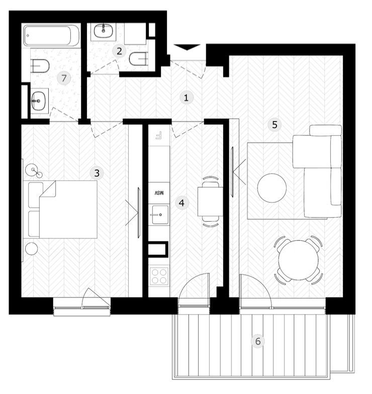 Apartament 2 camere, proiect nou - The Lake Home - Schiță 6