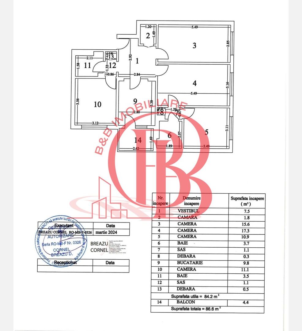 4 camere- Ozana  - Metrou -1 Decembrie 1918 - Schiță 14