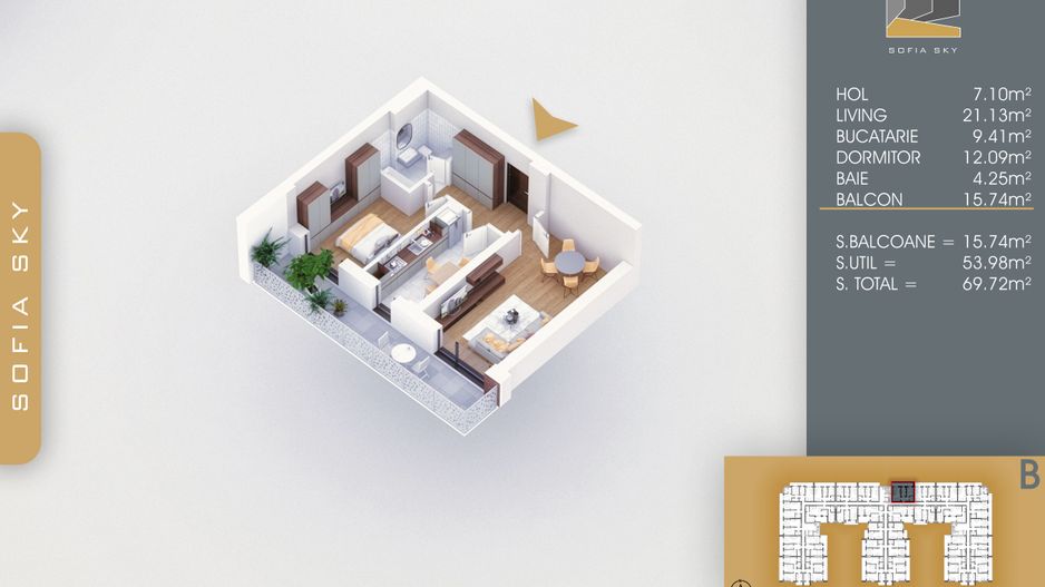 Apartament 2 camere decomandat  Titan Pallady  7 min Metrou Nicolae Teclu - Schiță 2