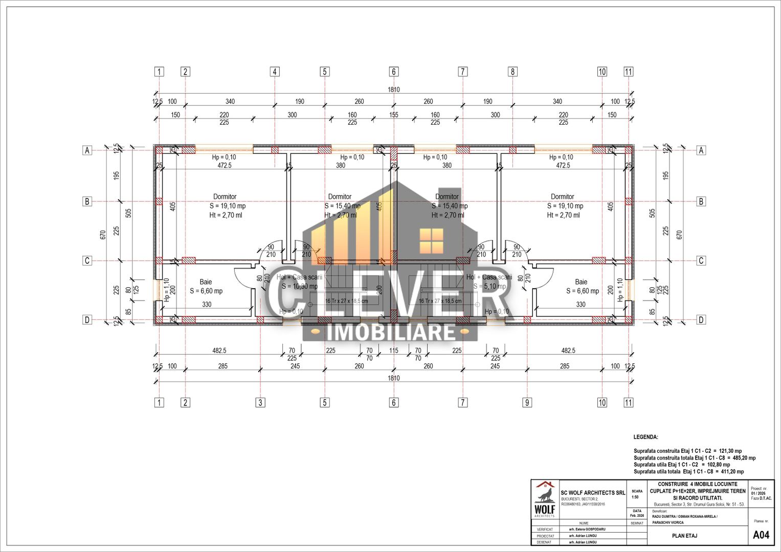 Vila duplex 4 camere,2 parcari , 132 mp utili, Metrou Teclu, Sector 3 - Schiță 24
