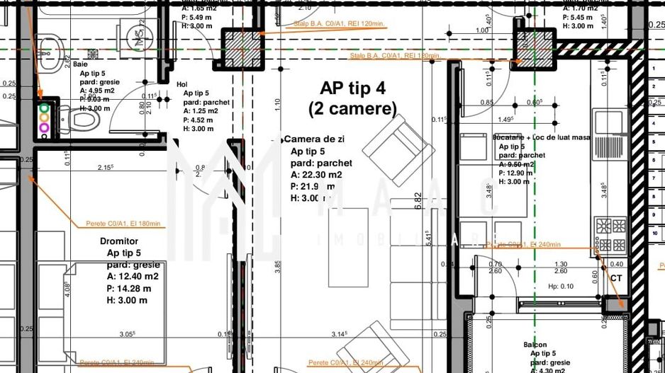 Apartament | 2 camere | 66,45 MPU  | 2 Balcoane | Veterani - Poză 6