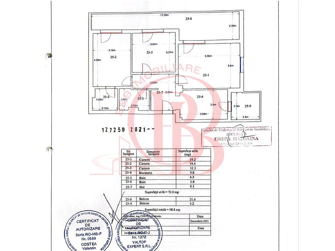 Apartament 3 camere+Birou Theodor Pallady Metrou Teclu - Schiță 1