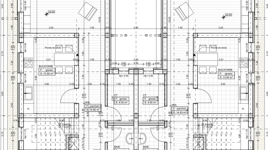 Duplex despartit prin spatiu tehnic  - teren 500mp - Poză 6