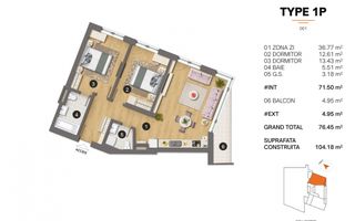 Tomis Plus - Celine Elegance - Vânzare apartament cu 3 camere, situat la parter. - Poză 2