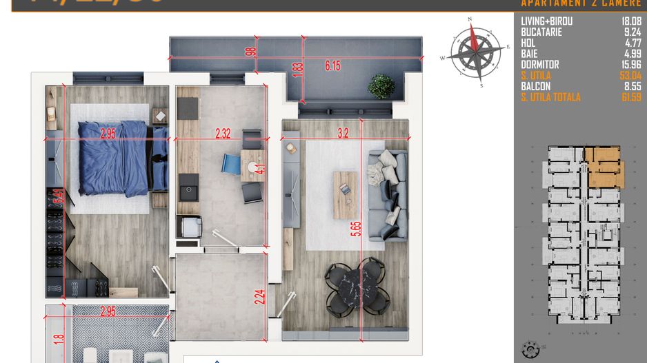Apartament 2 camere decomandat,Pallady,Sector 3, Metrou - Poză 2