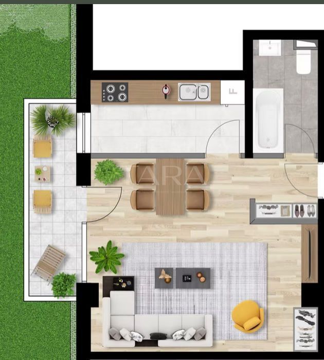 Apartament de o camera semifinisat-INTRE LACURI - Poză 1