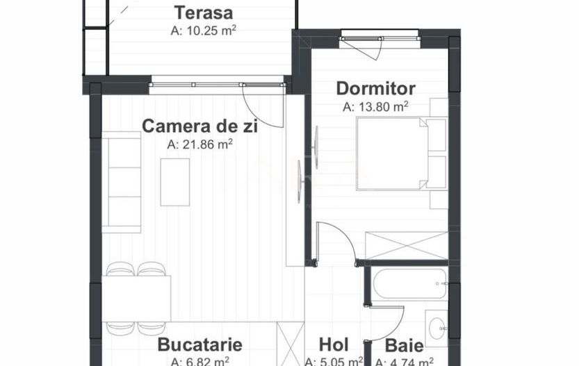 Apartament 2 camere, semifinisat, Mărăști, zona The Office - Poză 1