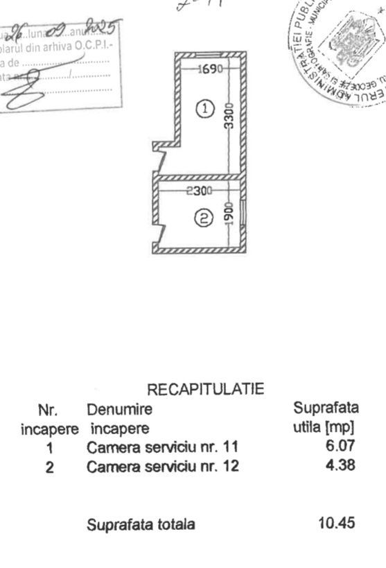 3 camere de serviciu 14,82 mp - calea Victoriei - Poză 11