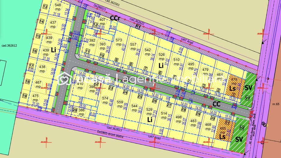 Teren de case în Sânnicolau Mic la 25 eur/mp - Poză 3