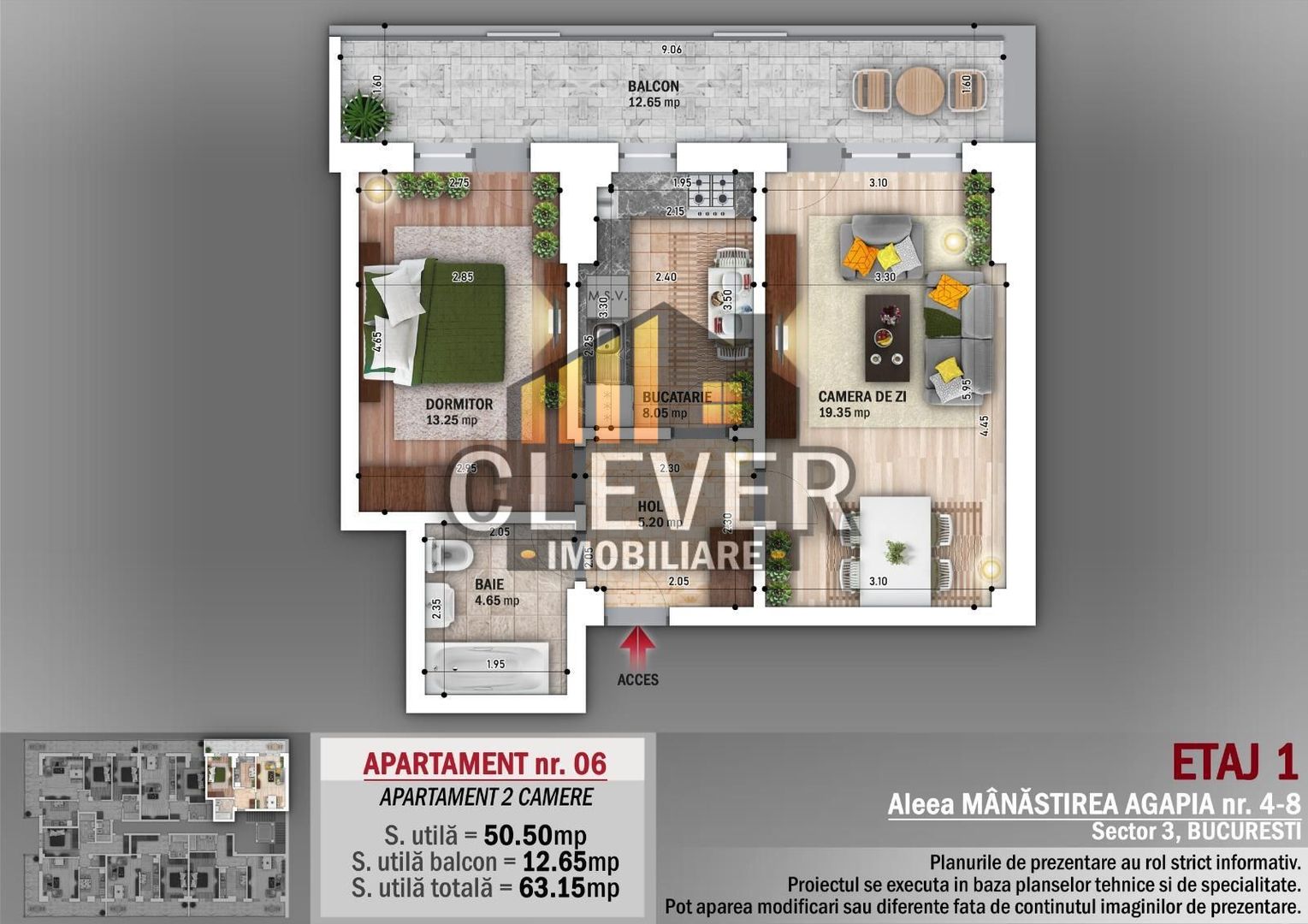 Ap 2 camere decomandat– Salajan / Nicolae Grigorescu - Schiță 12