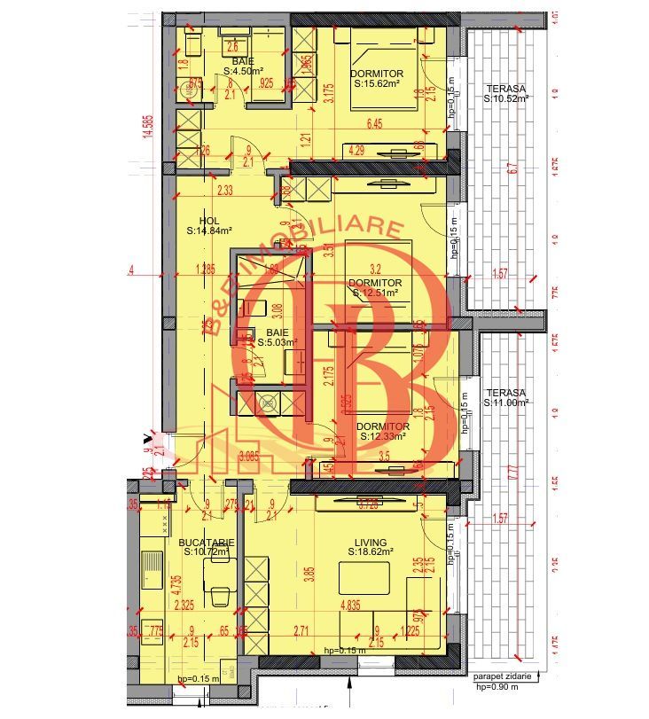 Apartament 4 camere Parcare Gratis Theodor Pallady 5min STB - Schiță 2